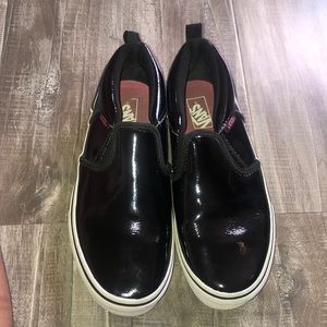 Black Patent Slip-on Vans